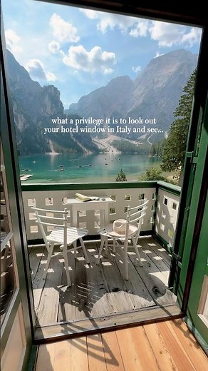 Hotel Lago di Braies, the Dolomites in Italy 🇮🇹 #dolomites #dolomiti #italytravel #hotelview