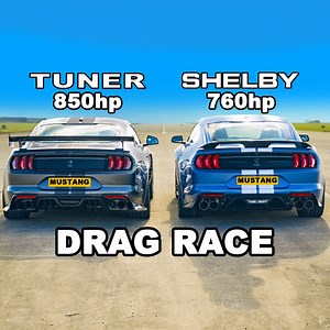 46K views · 754 reactions | DRAG RACE: Ford Mustang Shelby GT500 v Tuned 850hp Mustang  | carwow | Facebook