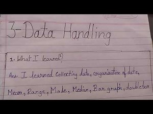 class 7th math learner diary chapter 3 Data Handling