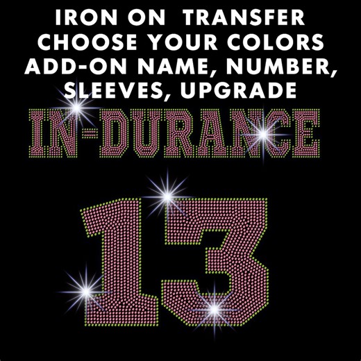 Rhinestone Iron on Transfer: Custom Name, Number, Sleeve Designs - Etsy