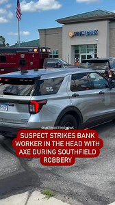JUST IN 🚨: Police are investigating a bank robbery that took place Tuesday afternoon in Southfield. Read more details: themetrodetroitnews.com/suspect-strikes-bank-worker-in-the-head-with-axe-during-southfield-robbery | Metro Detroit News
