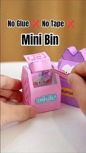 No Glue ❌ No Tape Paper Table Bin #diy #craft #craftideas #viral #trending