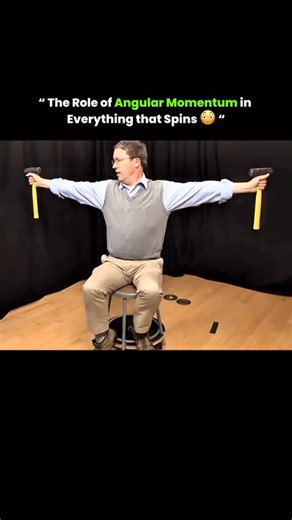 Fact Matrix on Instagram: "Angular momentum is a measure of how much rotational motion an object has. According to the law of conservation of angular momentum, if no external torque acts on a system, its total angular momentum remains constant. This principle explains why a spinning ice skater speeds up when pulling in their arms and slows down when extending them. It applies to everything from planets orbiting the sun to toys like fidget spinners. This conservation law is a fundamental part of 
