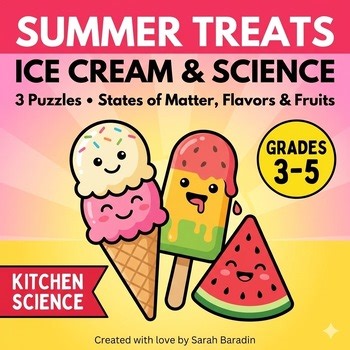 Summer Treats Crossword Puzzle With Word Bank Ice Cream, Fruit & Matter