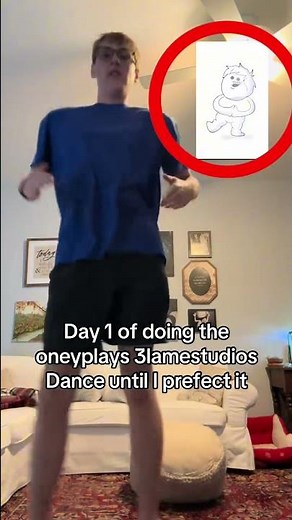 Day 1 of doing the oneyplays 3lamestudios Dance until i perfect it
