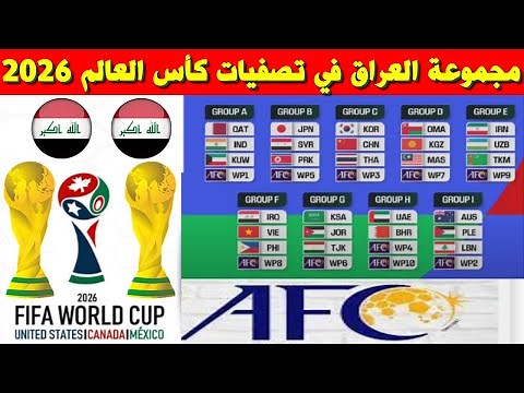 مجموعة العراق في تصفيات كأس العالم 2026💥 مجموعة المنتخب العراقي في تصفيات كأس العالم 2026