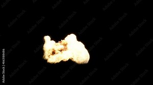Military cannon, tank, battle ship muzzle flash with smoke and sparks, three speeds, including slow motion. 4k 30p