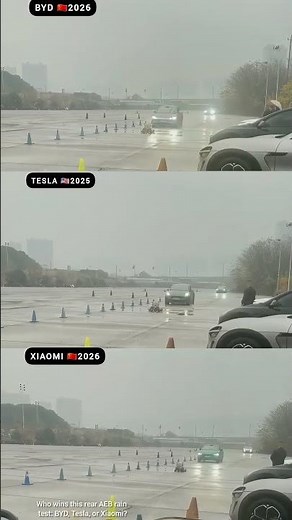BYD, Tesla and Xiaomi: Front AEB Test in the Rain