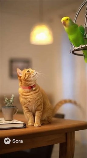 Cat vs Parrot: The Loud Argument