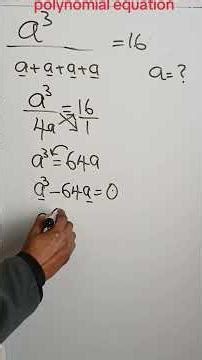 How to solve a polynomial equation question #mathstudents #freemathsclass #polynomials