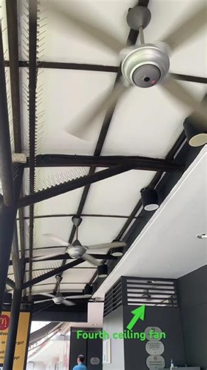 Four KDK ceiling fans at a Mcdonald’s