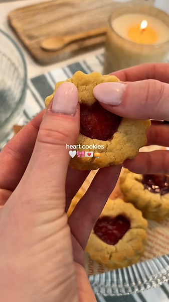 Homemade Heart-Shaped Cookies With Jam