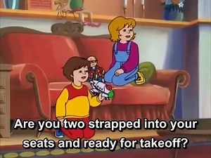 caillou flies on a plane【英文动画片】