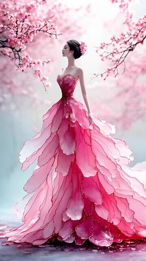 Graceful Angel Among Spring Blossoms - Fantasy Art