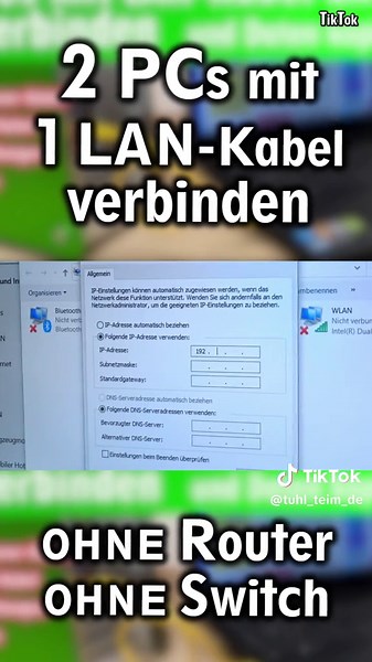 Datenübertragung zwischen 2 PCs mit LAN-Kabel