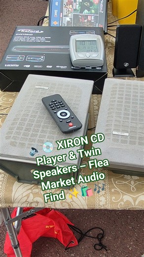 🔊💿 XIRON CD Player & Twin Speakers – Flea Market Audio Find ✨🛍️🎶 #vlog #music