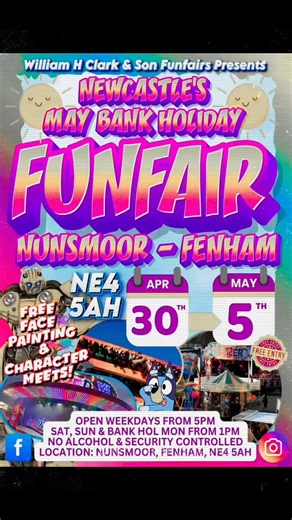 #funfair2025 #newcastle #nunsmoor #clarks #rides #xtremerides #kidsrides | Newcastle’s May Bank Holiday Fun Fair