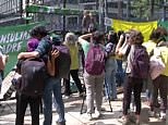 Mexican pro-choice activists protest outside US Embassy over abortion rights