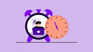 Animation Of Clock With Person Working Stock Footage SBV-352337739 - Storyblocks