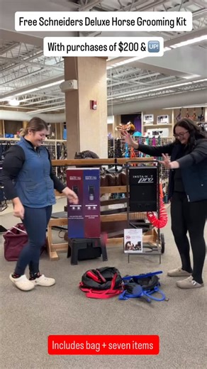 Get a free Schneiders Deluxe Horse Grooming Kit with purchases of $200 or more at Schneiders Saddlery Retail Store! Available in royal and red 🔴🔵 for a limited time! | Schneider Saddlery Retail Store