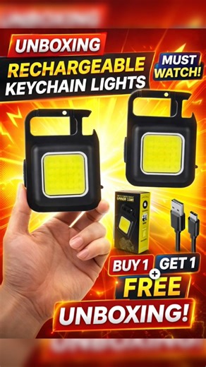 Mini Rechargeable COB LED Keychain Light Unboxing | Best Budget Gadget 🔦 #shorts