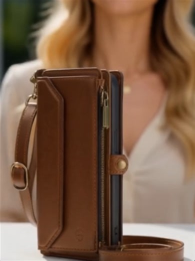 Carteira Crossbody iPhone 14 Marrom - Praticidade e Estilo
