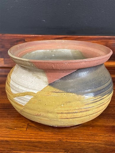 Vintage Studio Pottery Multicolored Glazed Geometric Pattern Decorative Ceramic Pot - Etsy