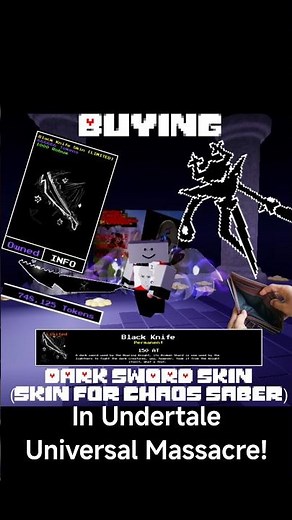 Buying Dark Sword Skin For Chaos Saber In Undertale Universal Massacre#roblox #utmm #fyp #deltarune