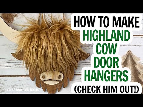 DIY Highland Cow Door Sign / Free Highland Cow Pattern / Laser Cutting / xTool M1 Project Idea