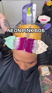 NEON PINK BOB HAIRCUT ✂️ Color by me & @hair.by.goldie ✨ Bob haircut by @philipwolffhair 💇‍♀️ Model is @mochimichie 💕 #pinkhairdontcare #bobhaircut #neonhair #hairgoals #hairreels #hairofinstagram #hairoftheday #beforeandafterhair #colorfulhair | Alfredo Lewis Hair