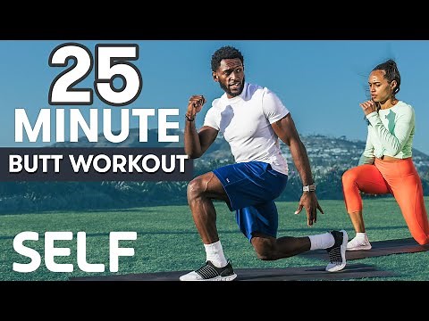 25-Minute Bodyweight Butt Workout - At Home with Warm-Up & Cool Down | Sweat with SELF