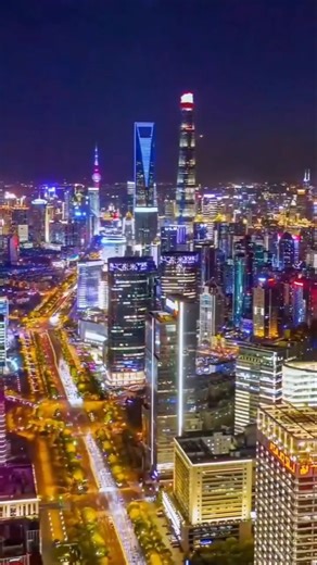 Shanghai City Night Skyline 😲😍 #china #view