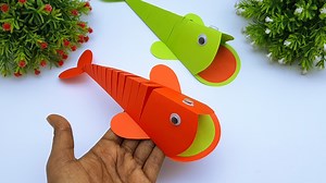 15K views · 372 reactions | Simple paper craft fish making ideas - Handmade easy origami toy fish - School project ideas with fun #Crafts #PaperFish #OrigamiFish | Entertaining Arts | Facebook