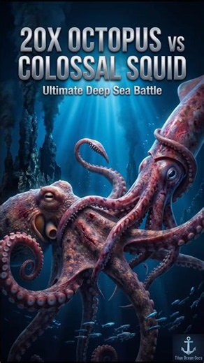 20X Giant Pacific Octopus vs Colossal Squid | Ultimate Deep Sea Battle | Titan Ocean Docs