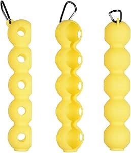Golf Ball Holder Golf Balls Silicone Pouch Golf Ball Case Portable Golf Ball Carry Bag Easy Attachment to Golf Bag Golf Accessories Gift for Man Woman (Yellow)