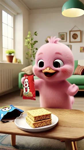 The little duck didn’t buy crispy noodles just to eat them dry? Check out its creative way of eating