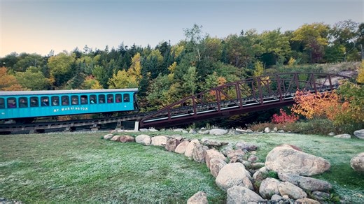 42K views · 2.3K reactions | It was cool, crisp and clear as MW9 made its way across the Ammonoosuc River Bridge early this morning. With more fair weather on the way for Saturday, with foliage approaching peak, and with only two more scheduled summit weekends left in 2022, time's a-dwindlin' to grab a seat or two on a steam or diesel adventure to the top of New England! | Mount Washington Cog Railway | Facebook