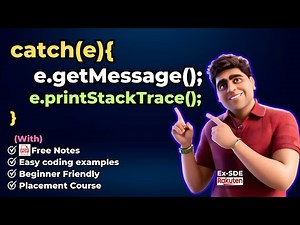 🔥 Java Catch & Multi Catch Block, e.getPrintMessage | Placements