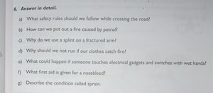 Safety and First Aid QuestionsAnswer in detail.a) What safe... | Filo
