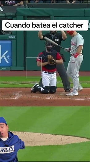 When the catcher bats #baseball #mlblb #mlb #shorts