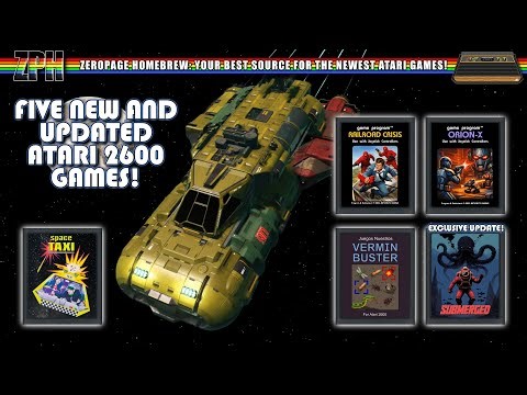 Atari 2600 Games! Updated Space Taxi! New: Railroad Crisis, Orion-X, Vermin Buster & Submerged