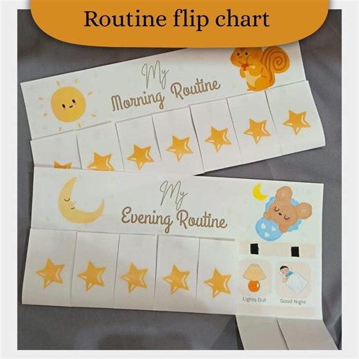 Kids' Daily Routine Flip Chart, Morning & Evening Routine , Visual Schedule (printable PDF) - Etsy Australia