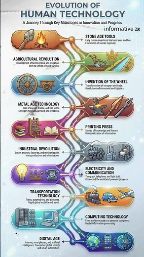 Evolution of Human Technology | From Stone Tools to Artificial Intelligence#doyouknow #fact #shorts