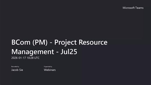 BCom (PM) - Project Resource Management - Jul25 2026-01-17 10:28:07