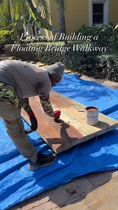 Skilled Craftsman at work building this intricate Japanese Garden Floating Walkway . . . . . #Japanesegarden #garden #landscapedesign #construction #craftsmanship #backyard #design #plants #gardendesign #photography #woodworking #art #craft | Matthew Giampietro Garden Design