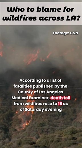 Death toll from wildfires rose to 16 as of Saturday evening. Restaurants, homes, schools - LA residents have described losing so much in the wildfires. But who is truly to blame? | China Xinhua News