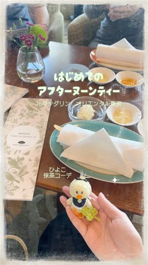 抹茶コーデでアフタヌーンティーいってきた🫖🐥🍵💚 inマンダリンオリエンタル東京 #ぬい活 #shorts #アフタヌーンティー