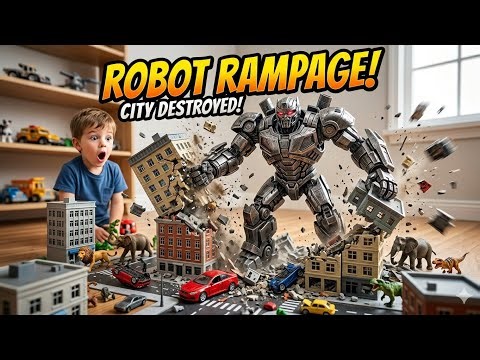 Boy Builds Dream Toy City… Then Everything Gets Destroyed! 🚗🐯🤖