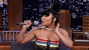 Nicki Minaj showcases her freestyle skills in Wheel of Freestyle. | The Tonight Show Starring Jimmy Fallon