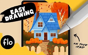 【Procreate】新手级教程 You Can Draw This in PROCREATE 手把手教你画秋天小屋插画绘制过程_哔哩哔哩_bilibili